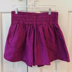 Calypso High-Waisted Silk Shorts